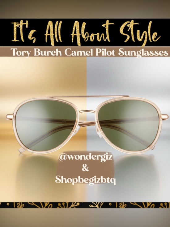 NWT Authentic Eleanor Pilot Sunglasses Women TY6089 Camel 57mm Gold main image 10
